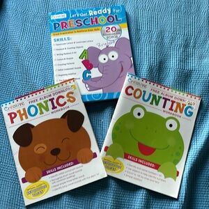 3 preschool workbooks